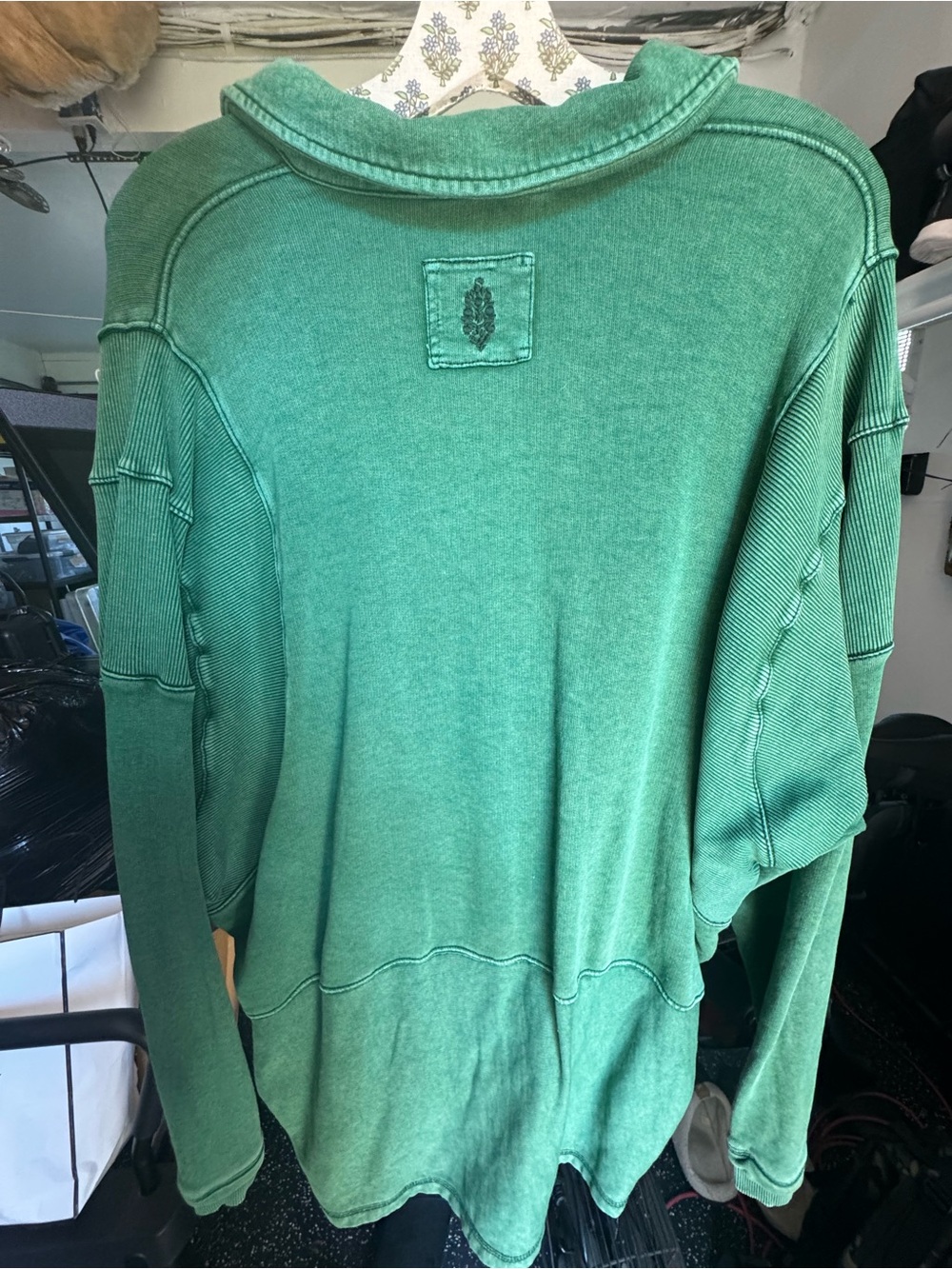 Free People FP Movement Work It Out Pullover Sweatshirt Heritage Green - Picture 7 of 9